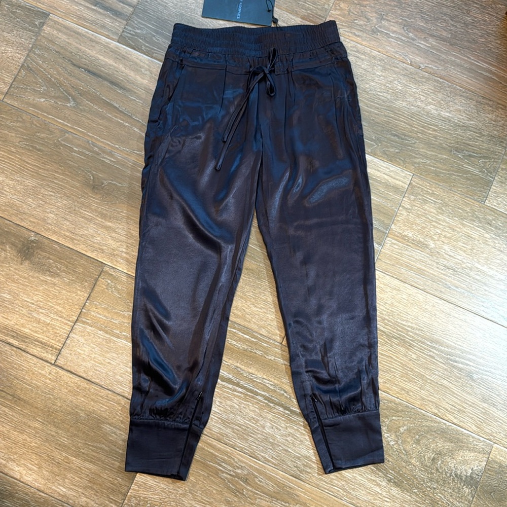 NWT The Kooples viscose black womens joggers size small